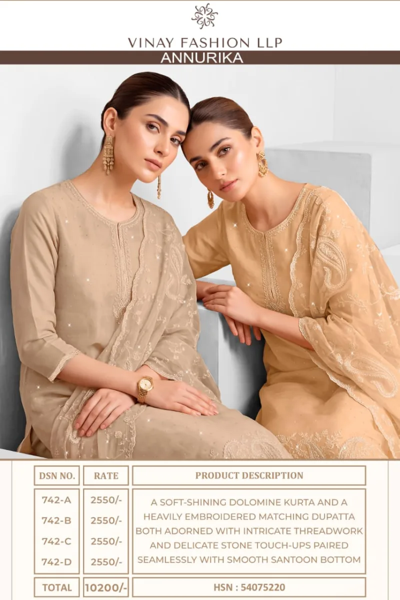 Annurika By Vinay Kuleesh Shining Dolamine Salwar Kameez